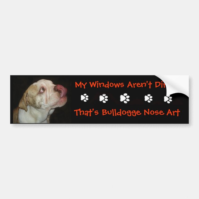 Bulldog Nose Art Bumper Sticker (Front)