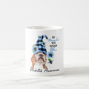 Bulldog November We Wear Blue Diabetes Awareness Coffee Mug