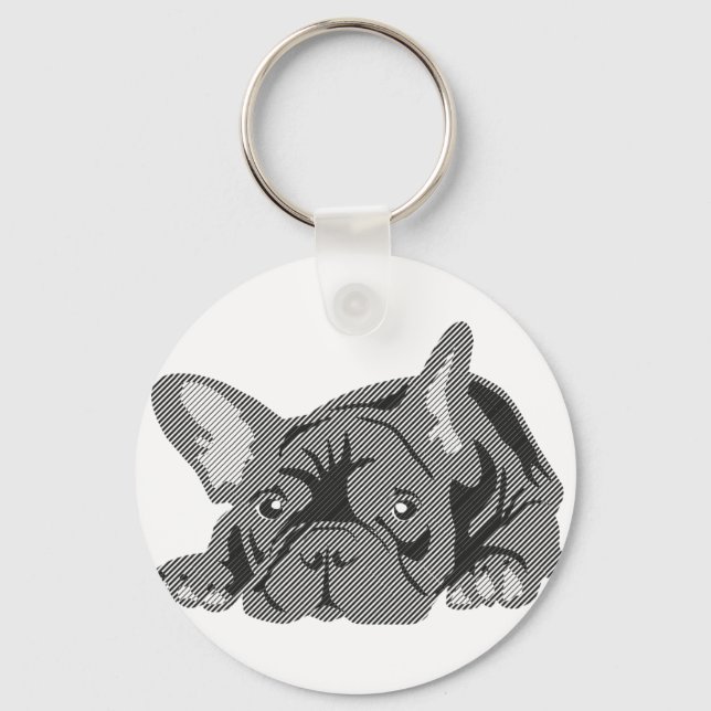 Bulldog of Lines Key Ring (Front)