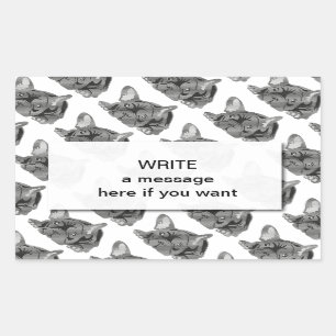 Bulldog of Lines Rectangular Sticker