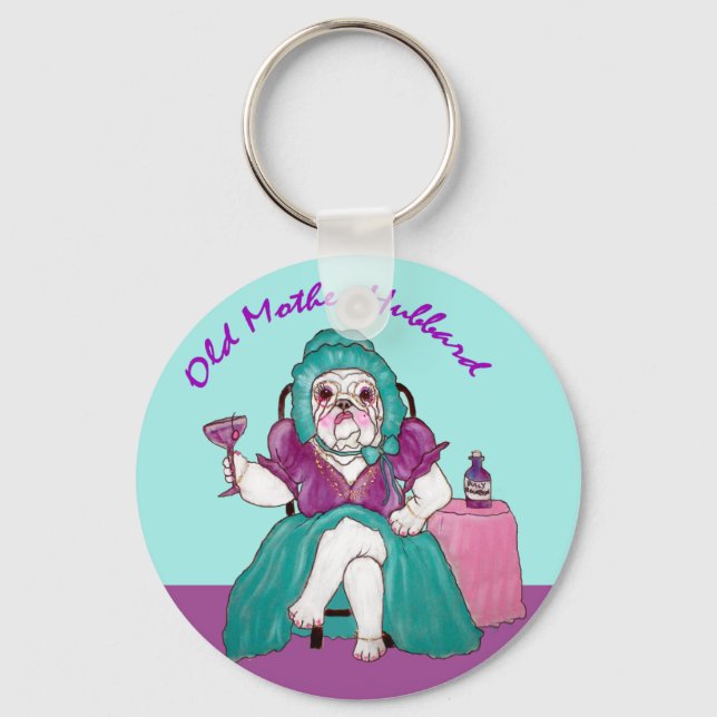 Bulldog Old Mother Hubbard Key Ring (Front)