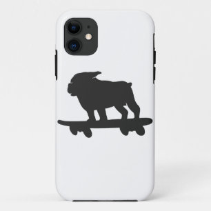 Bulldog on a skateboard - Choose background color Case-Mate iPhone Case