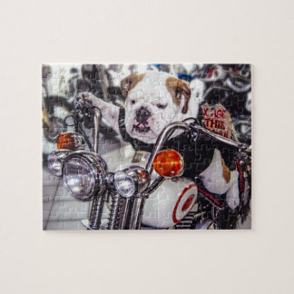 Bulldog on Motorcycle Jigsaw Puzzle