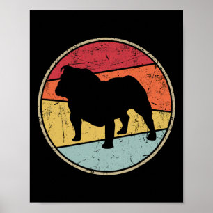 Bulldog Owner Gift For Men Women Bulldog Vintage D Poster