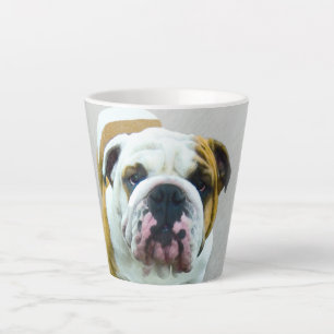 Bulldog Painting - Cute Original Dog Art Latte Mug