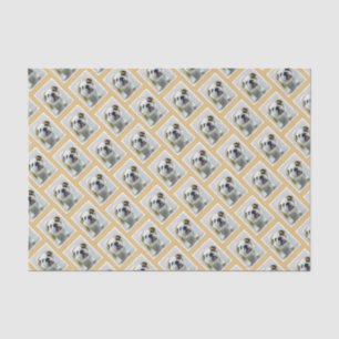 Bulldog Painting - Cute Original Dog Art Tissue Paper