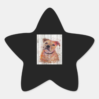 Bulldog Painting Gift | Dog Lover Gifts Star Sticker