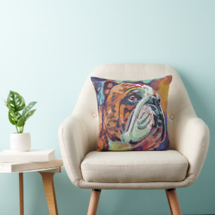 Bulldog Painting - Gift for Bulldog Lovers Cushion