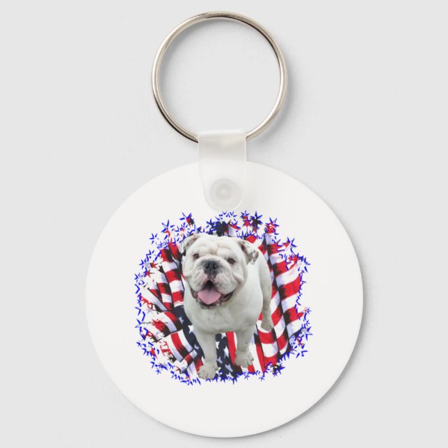 Bulldog Patriot Key Ring (Front)
