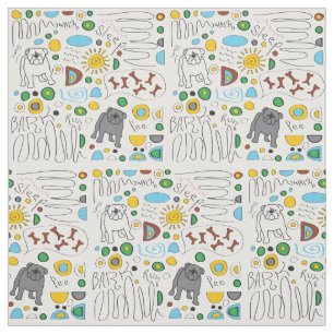 Bulldog Pattern Fabric