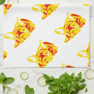 Bulldog Pattern Tea Towel