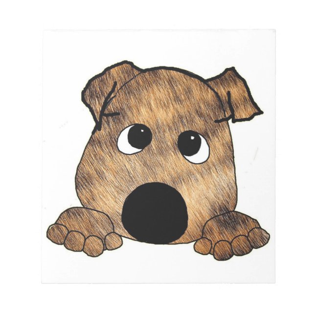 bulldog peeking brindle notepad (Front)