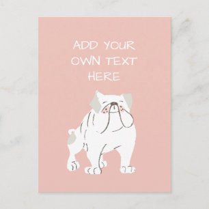 Bulldog Personalised Dog Name Postcard