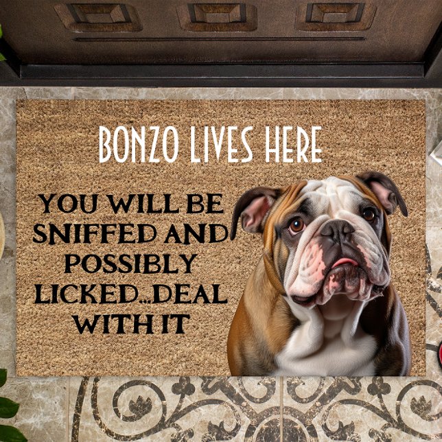Bulldog personalised funny doormat (Creator Uploaded)