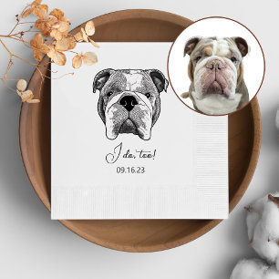 Bulldog Personalised I Do Too  Napkin