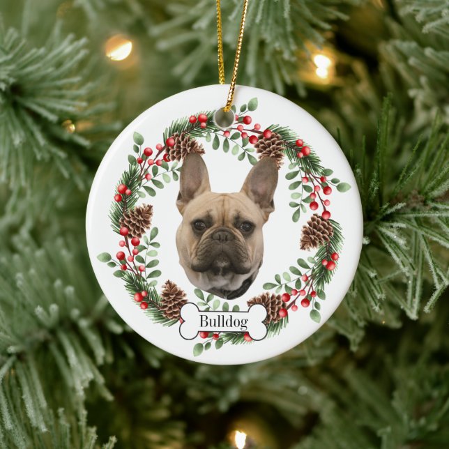 Bulldog Personalised Pet Ornament (Tree)