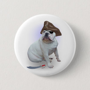 Bulldog pirate 6 cm round badge