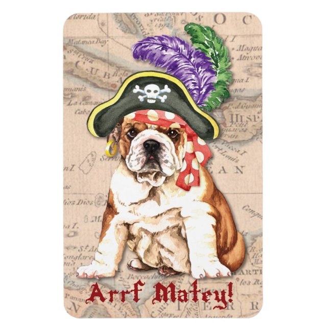 Bulldog Pirate Magnet (Vertical)