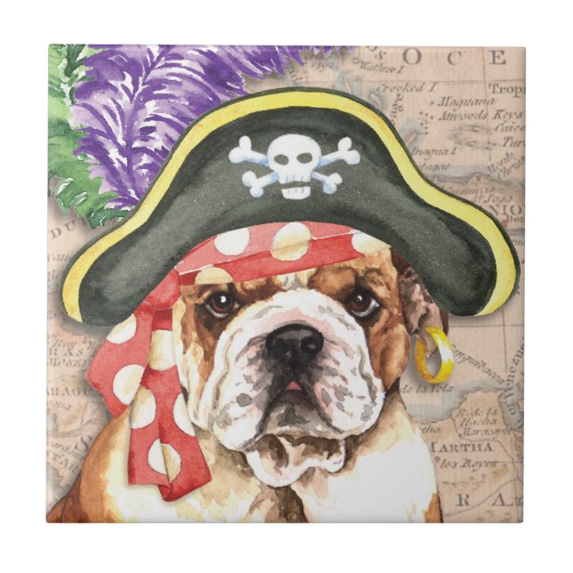 Bulldog Pirate Tile (Front)