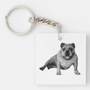 Bulldog Playful Keychain