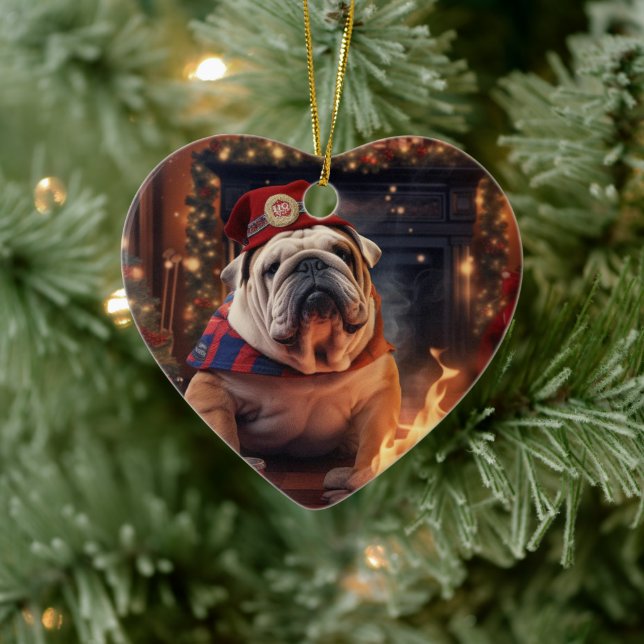 Bulldog Police Lover Pet Ornament Memorial Gift (Tree)