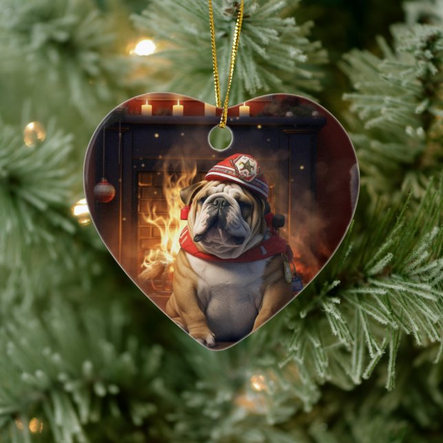 Bulldog Police Lover Pet Ornament Memorial Gift (Tree)