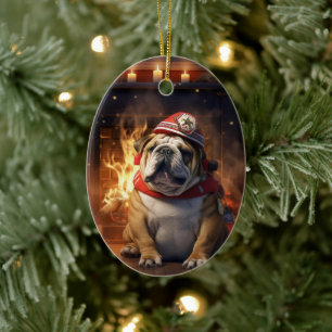 Bulldog Police Lover Pet Ornament Memorial Gift