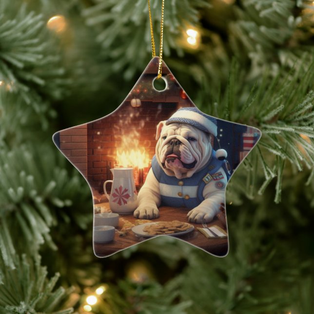 Bulldog Police Lover Pet Ornament Memorial Gift (Tree)