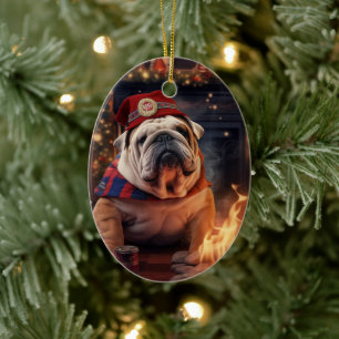 Bulldog Police Lover Pet Ornament Memorial Gift