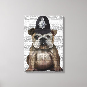 Bulldog Policeman Canvas Print