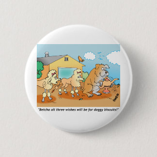 Bulldog - Poodle Cartoon Gifts 6 Cm Round Badge