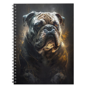 Bulldog Portrait Animal Nature Wildlife Painting Notebook