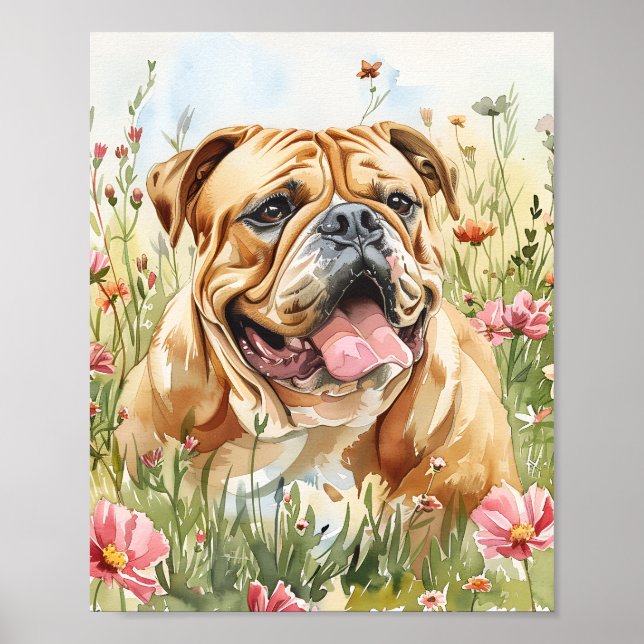 Bulldog Poster Printable Wall Art Decor (Front)