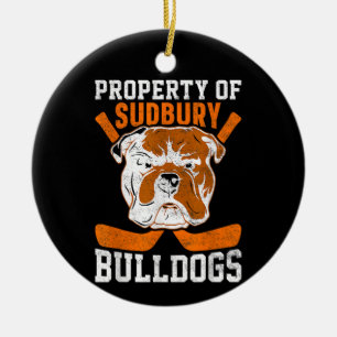 Bulldog Property Of Sudbury Bulldogs Pet Dog Ceramic Tree Decoration