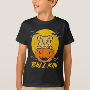 Bulldog Pumpkin Bullkin Funny Halloween Dog Lover T-Shirt