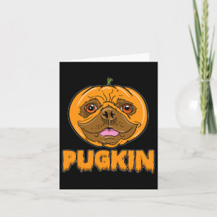 Bulldog Pumpkin Frenchie Pugkin Halloween  Card