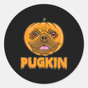 Bulldog Pumpkin Frenchie Pugkin Halloween Classic Round Sticker