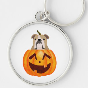 Bulldog Pumpkin     Key Ring
