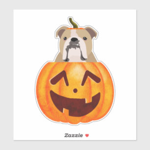 Bulldog Pumpkin Sticker