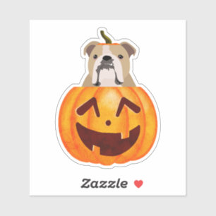 Bulldog Pumpkin Sticker