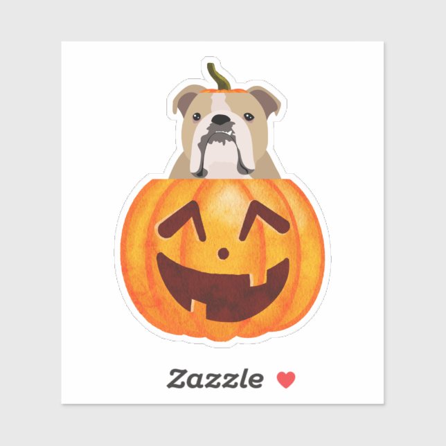 Bulldog Pumpkin Sticker (Sheet)