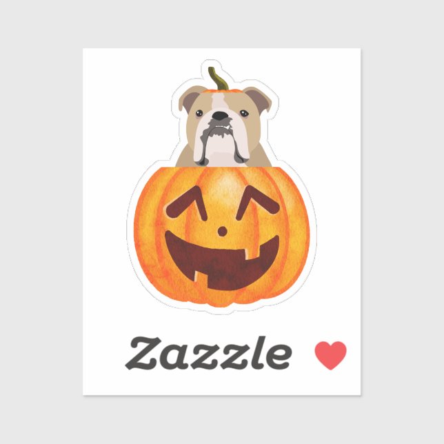 Bulldog Pumpkin Sticker (Sheet)