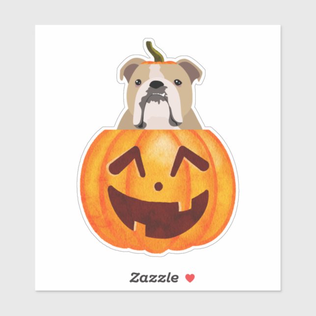 Bulldog Pumpkin Sticker (Sheet)