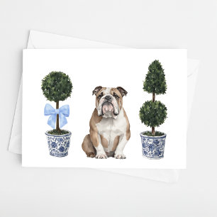 Bulldog Puppy Dog Watercolor Card