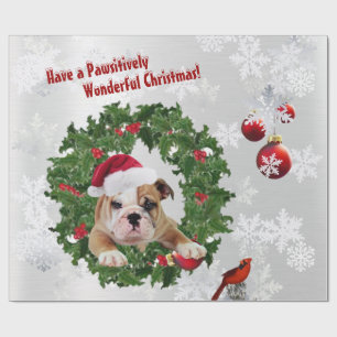 Bulldog Puppy Pawsitively Wonderful Version #3a Wrapping Paper