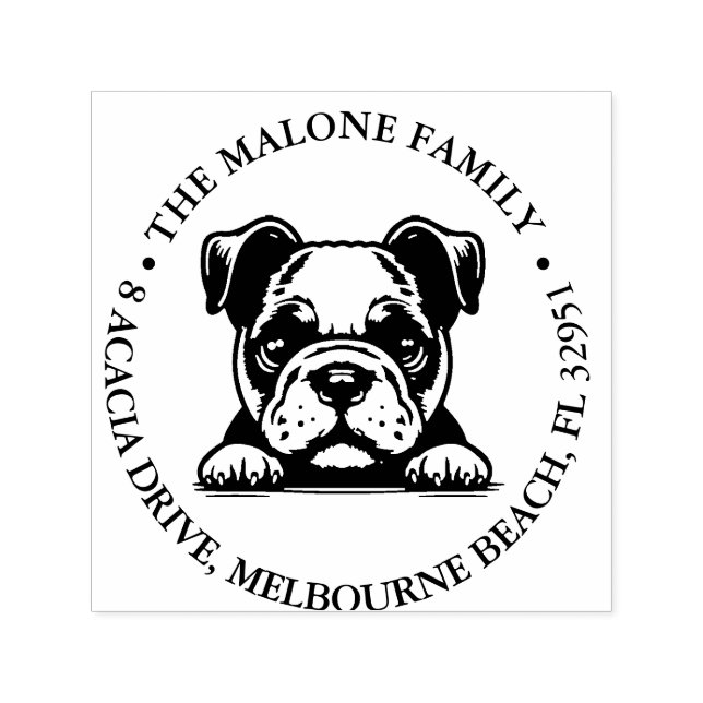 Bulldog Puppy Personalised Theme  Self-inking Stamp (Design)