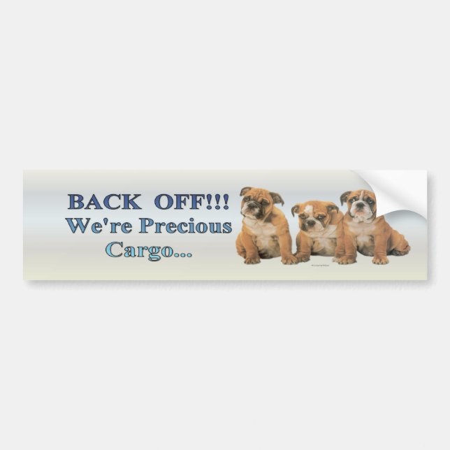 bulldog_pups2_bumpersticker bumper sticker (Front)