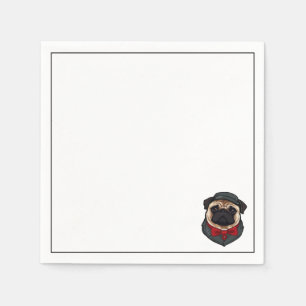 Bulldog Red & Black Clothes Napkin