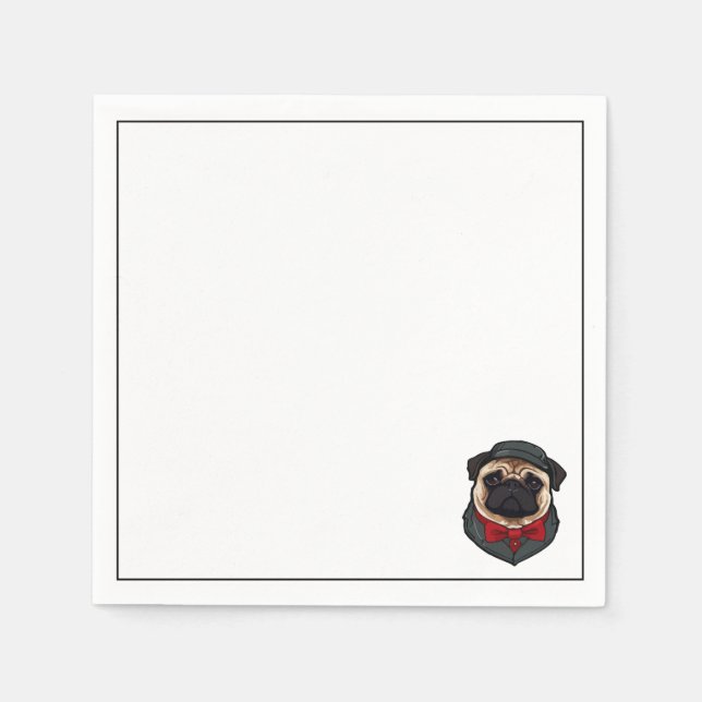 Bulldog Red & Black Clothes Napkin (Front)