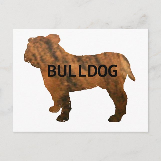 bulldog red brindle name silo postcard (Front)
